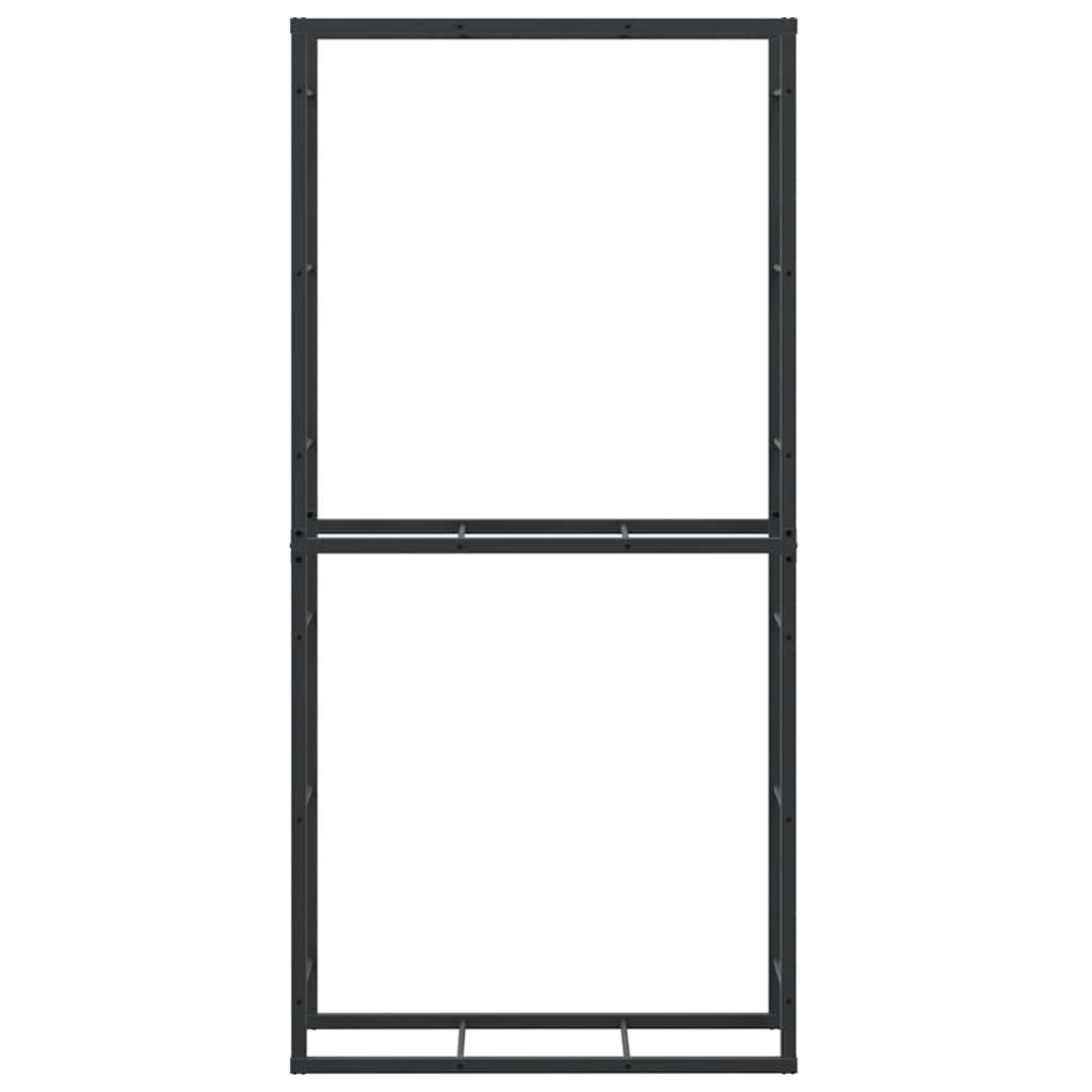 Brennholzregal Schwarz 55x30x61 cm Stahl