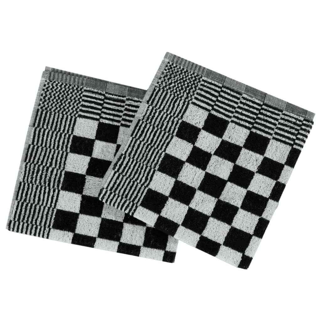 10-tlg. Handtuch-Set Schwarz und Grau Baumwolle