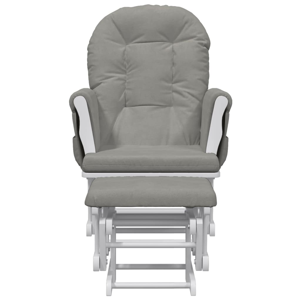 Schaukelsessel mit Hocker Gleitend Dunkelgrau Stoff