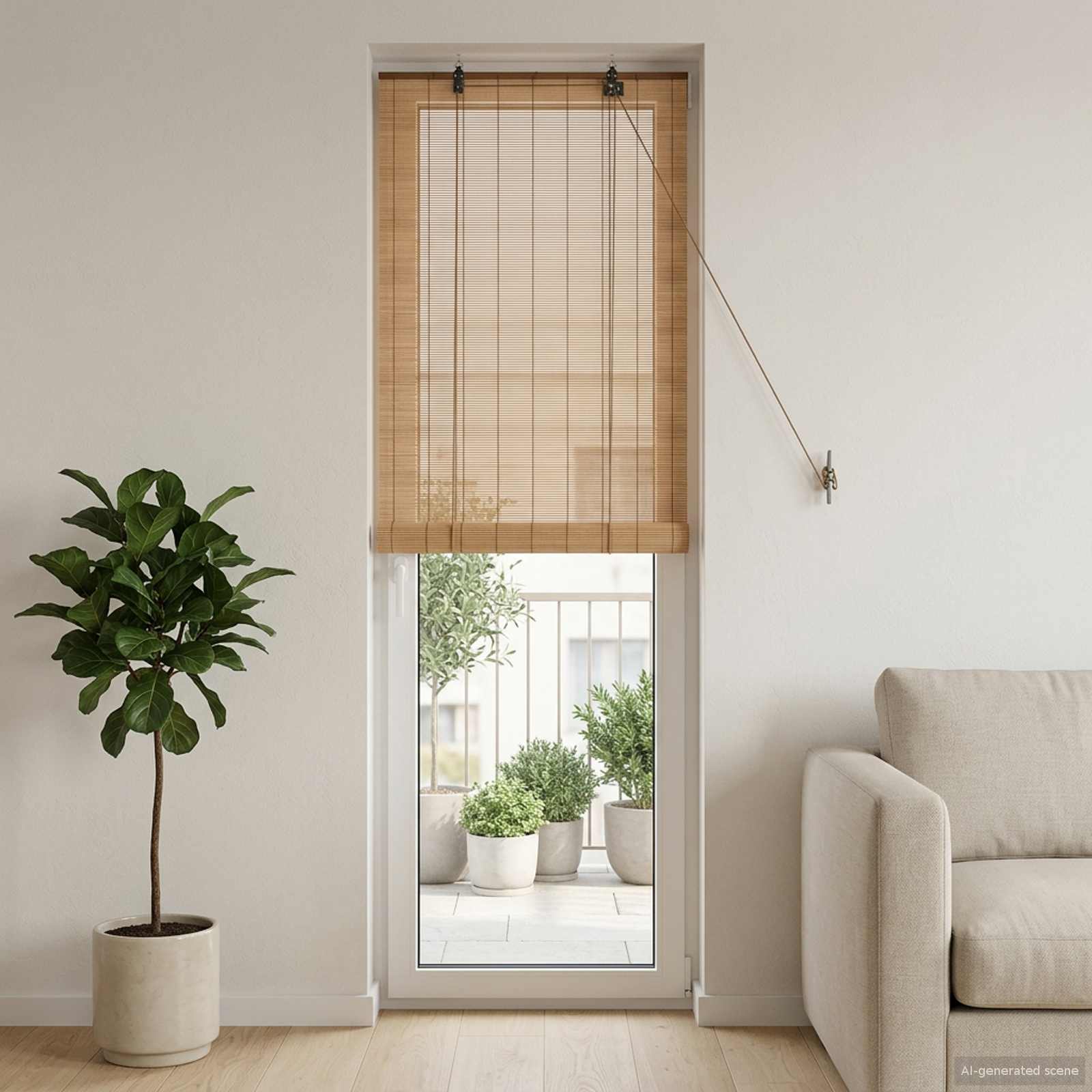 Bambusrollo Natur 80x160 cm