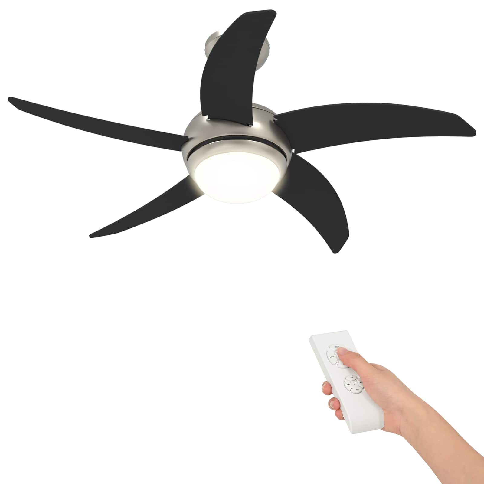 Deckenventilator mit Licht und Fernbedienung Ø 130 cm Weiß