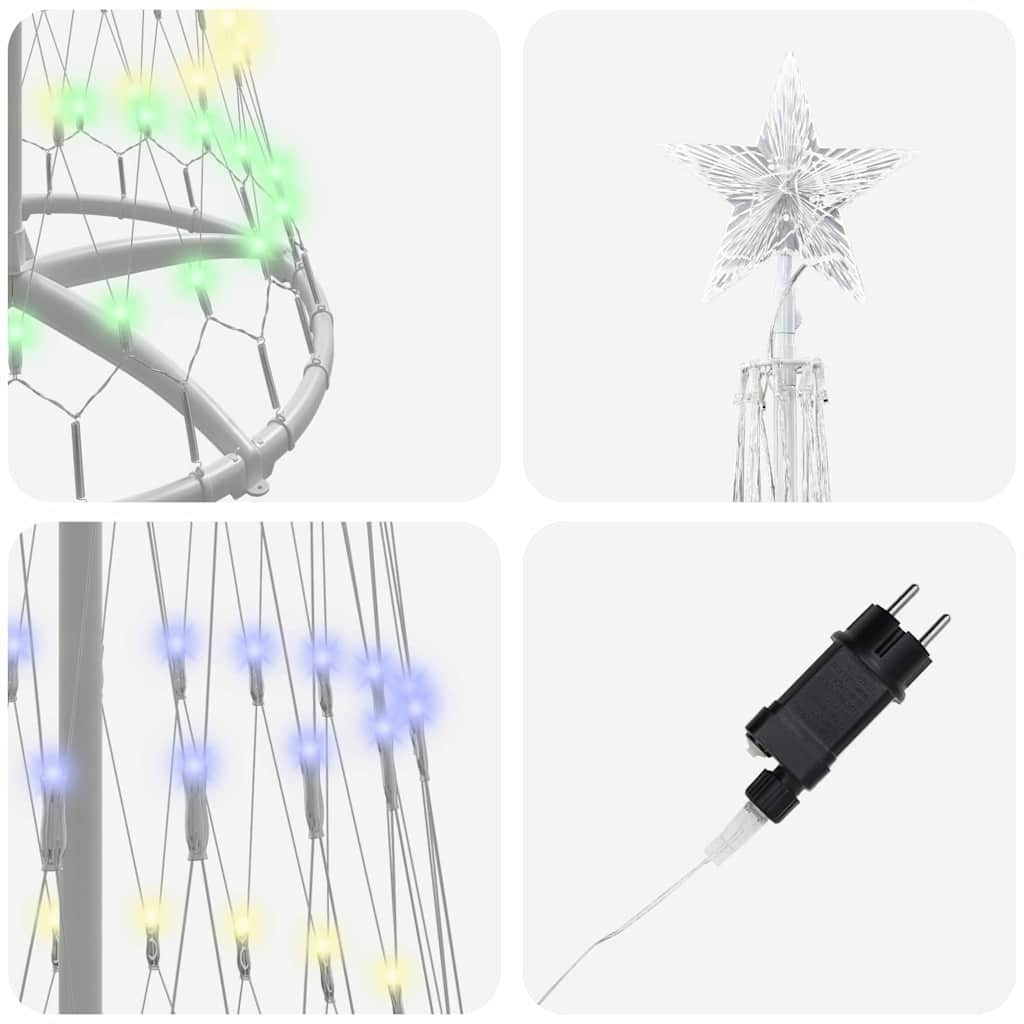 LED-Weihnachtsbaum Warmes Weiß 51 x 51 x 190 cm Metall