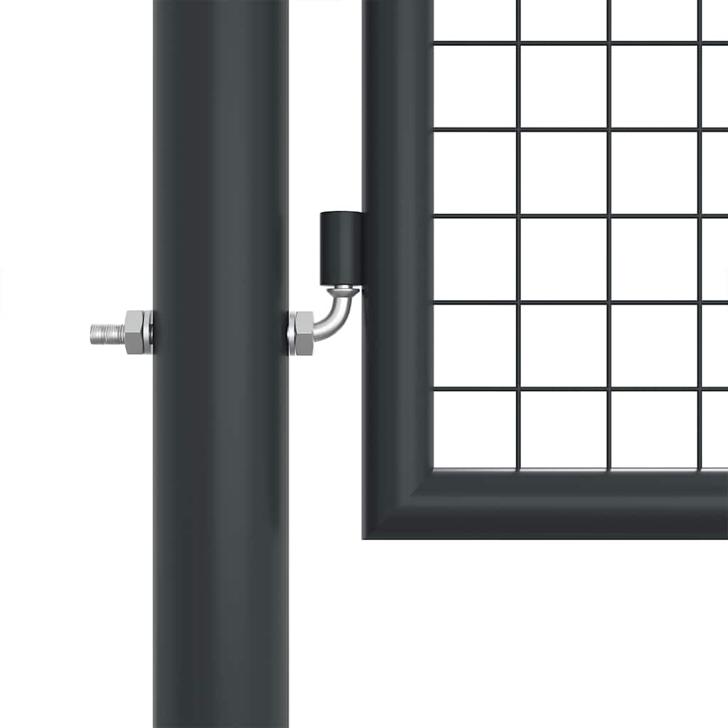 Maschen-Gartentor verzinkter Stahl 400 x 75 cm Grau