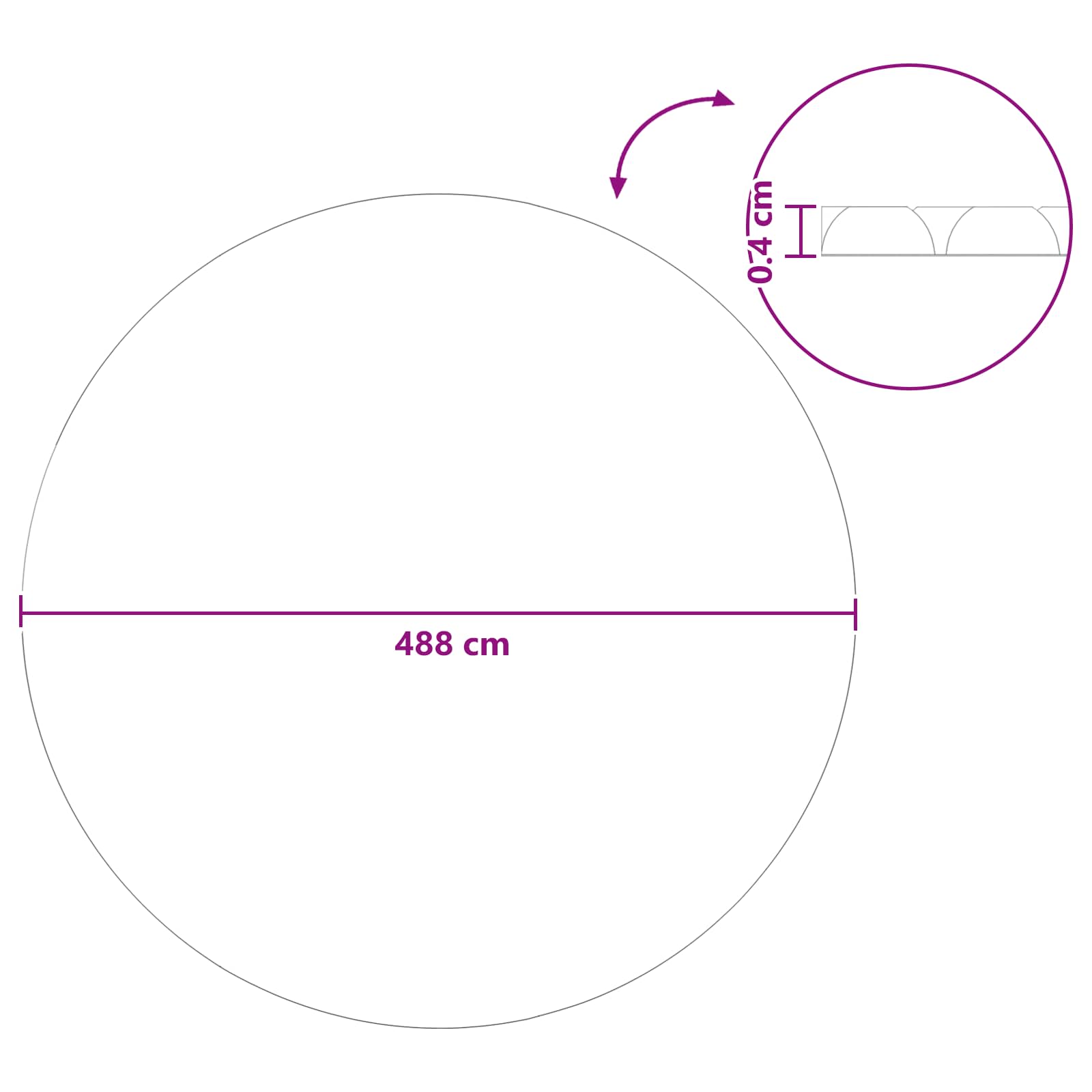Solar Poolabdeckung Hochwertig Ø 210 cm 200 μm Rund PE Schwarz