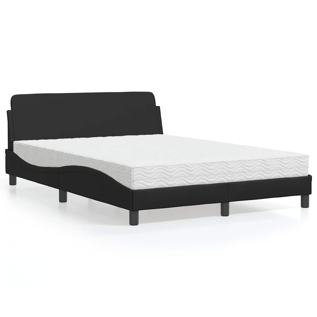 Bett mit Matratze "Dover" Schwarz 80x200 cm Kunstleder