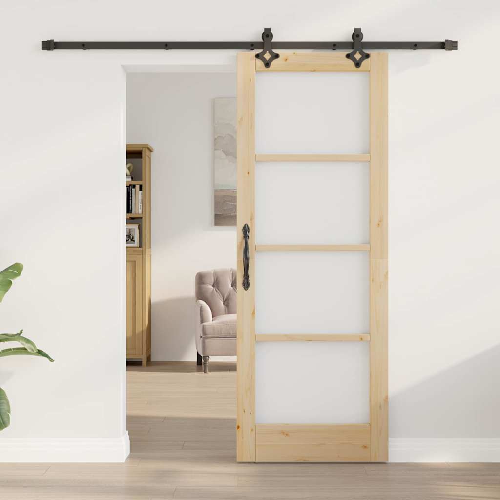 Schiebetür ORKDAL Natürlich und Schwarz 61 x 198,5 cm