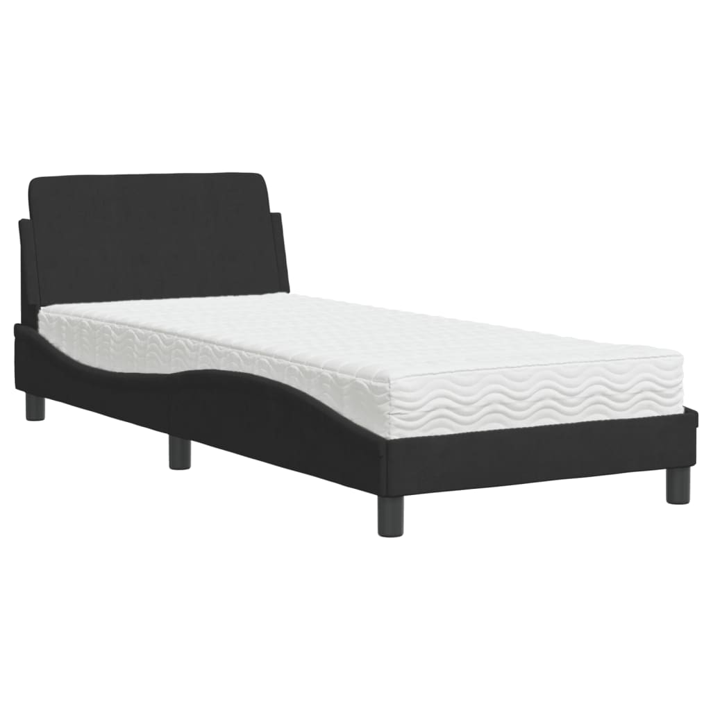 Bett mit Matratze "Dover" Hellgrau 80x200 cm Samt