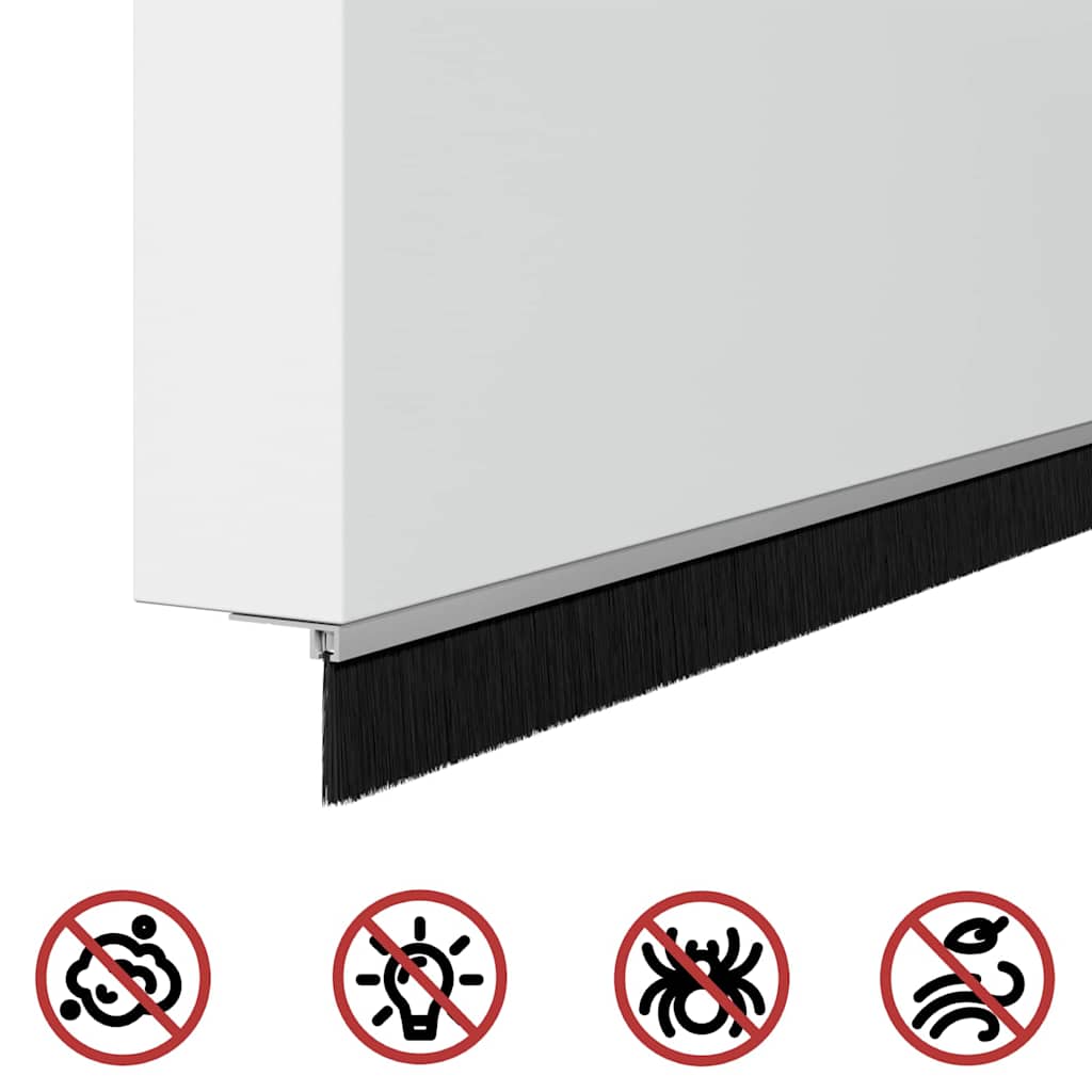 Selbstklebende Türbürstendichtungen 2 pcs Braun 100 cm