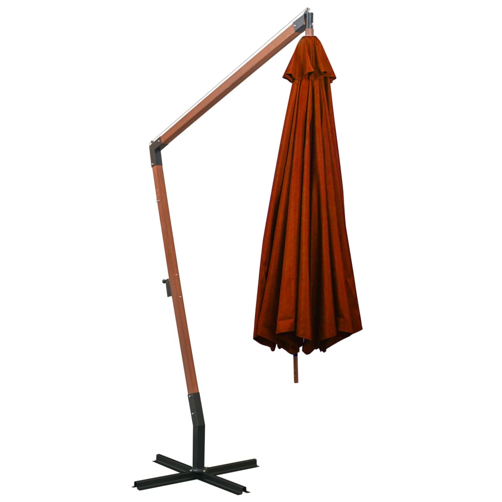 Ampelschirm mit Mast Anthrazit 3,5x2,9 m Massivholz Tanne