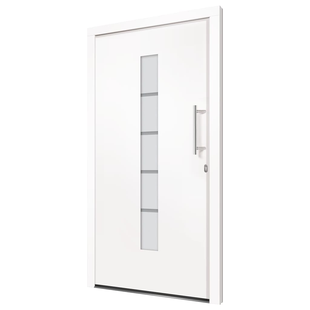 Haustür Aluminium und PVC Weiß 100x210 cm