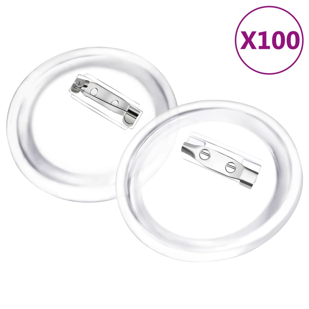 Button-Set mit Anstecknadel 100 Stk. Acryl 44 mm