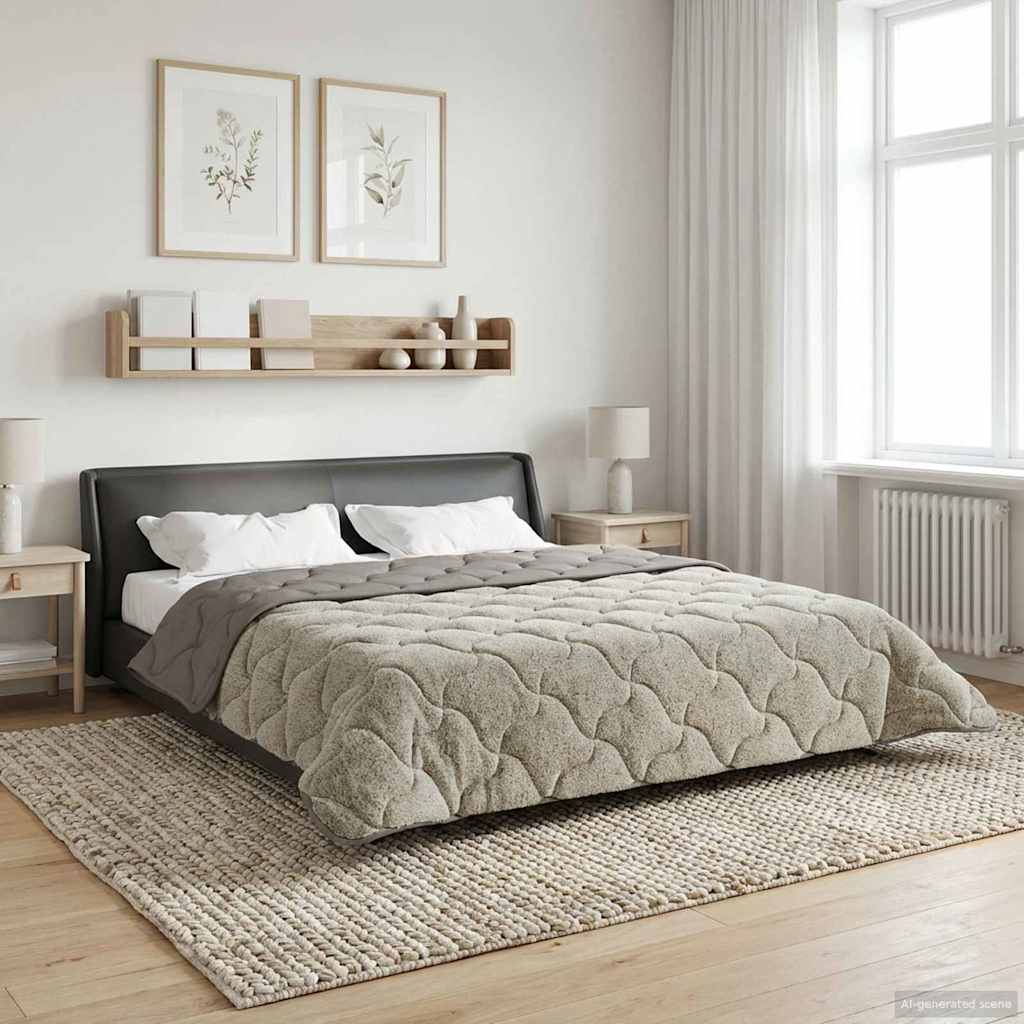 Winterbettdecke Gepolstert Anthrazit 135 x 200 cm