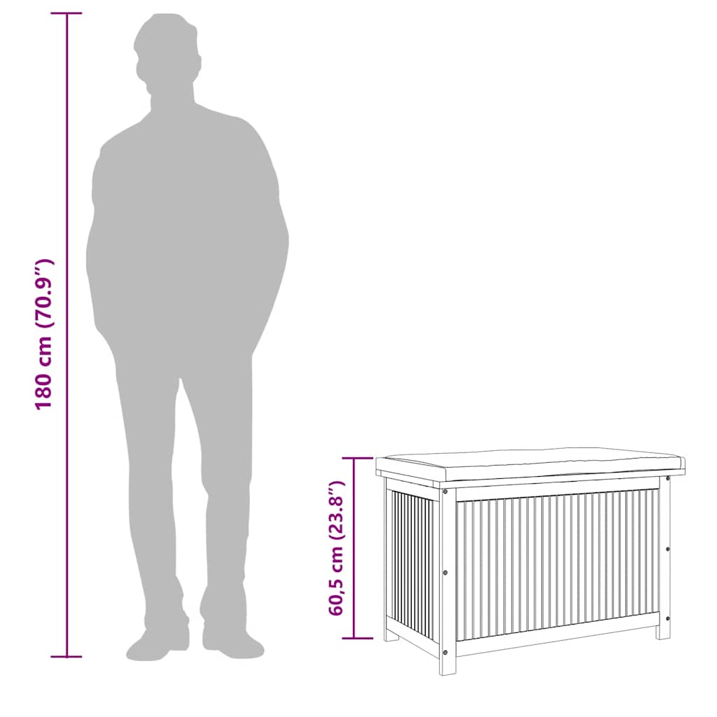 Outdoor-Kissenbox 60x50x61 cm Massivholz Akazie