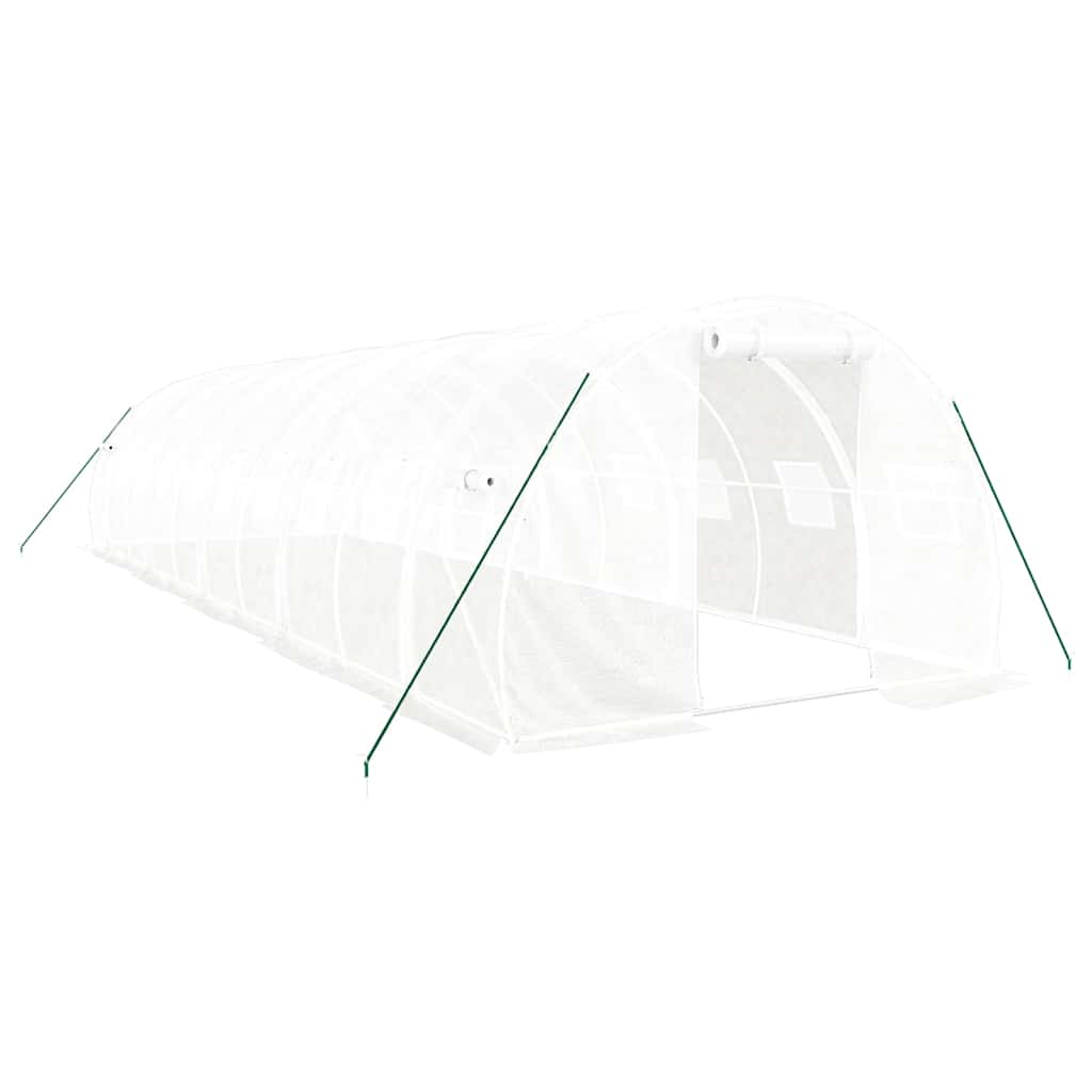 Gewächshaus mit Stahlrahmen Grün 48 m² 16x3x2 m