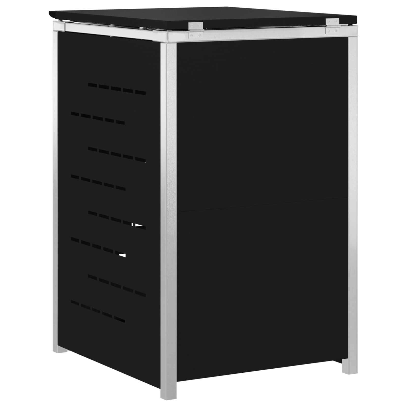 Mülltonnenbox for 2 Bins 240L Edelstahl Schwarz
