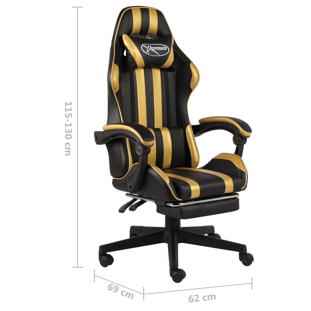 Gaming-Stuhl Schwarz und Blau Kunstleder