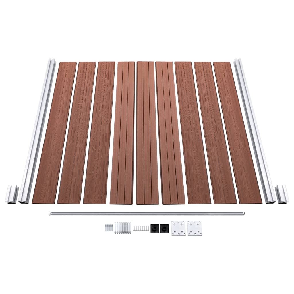Zaunelement WPC 180x186 cm Schwarz