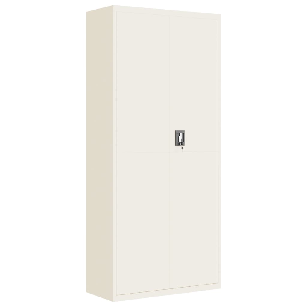 Aktenschrank mit 2 Türen Grau 90 cm Stahl