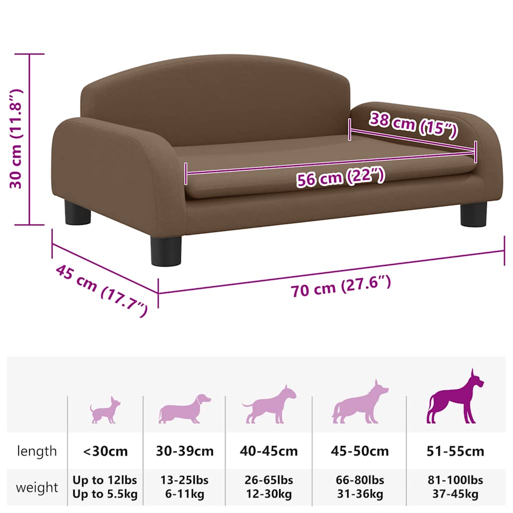 Hundebett Dunkelgrau 70x45x30 cm Stoff