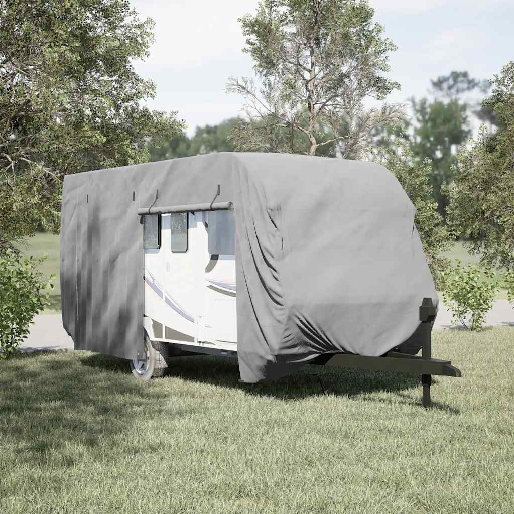 Schutzhülle für Wohnwagen Grau 460x250x220 cm Vliesstoff
