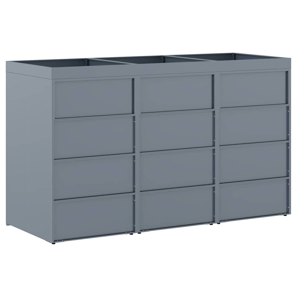 Mülltonnenbox für 2 Tonnen Schwarz 138x79x117 cm Stahl