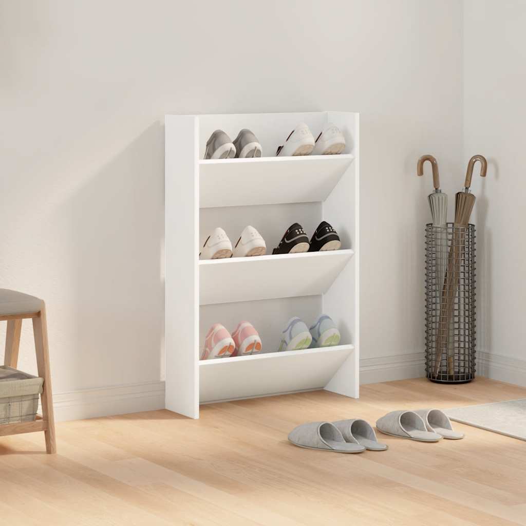 Wand-Schuhschränke 4 Stk. Weiß 60x18x60 cm Holzwerkstoff