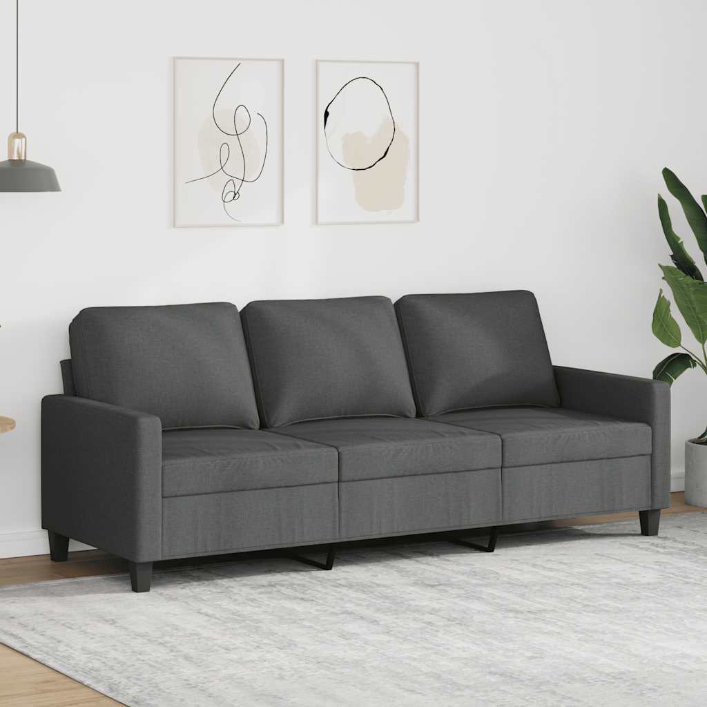 3-Sitzer-Sofa Hellgrau 180 cm Stoff