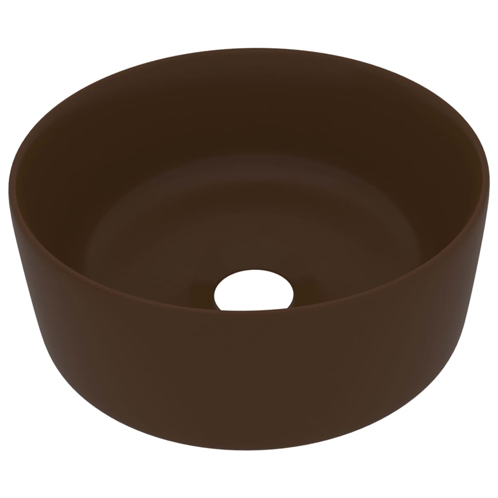 Luxuriöses Waschbecken Rund Matt Weiß 40x15 cm Keramik