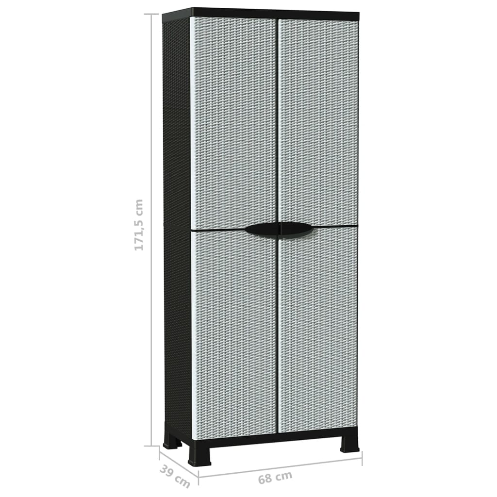 Kunststoffschrank 68x39x92 cm Rattan-Design