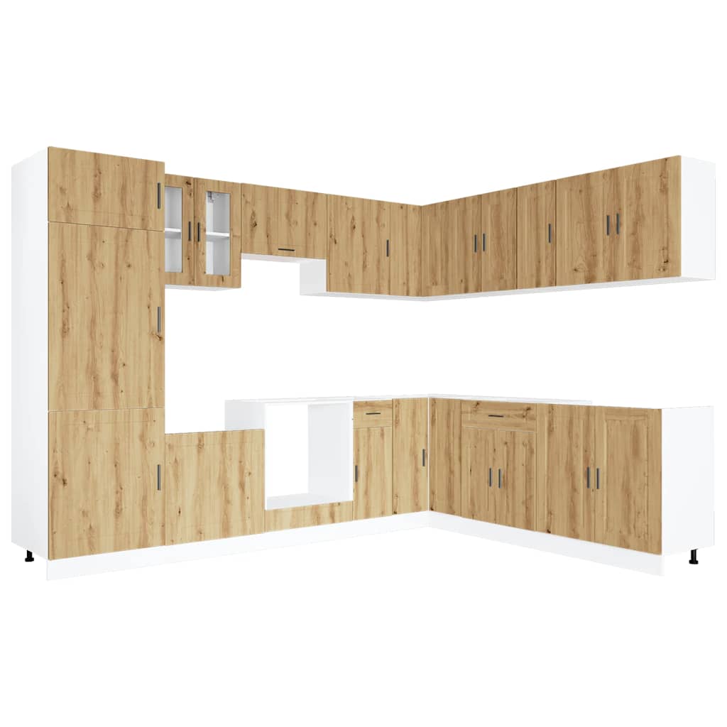 14-tlg. Küchenschrank-Set Porto Weiß Holzwerkstoff