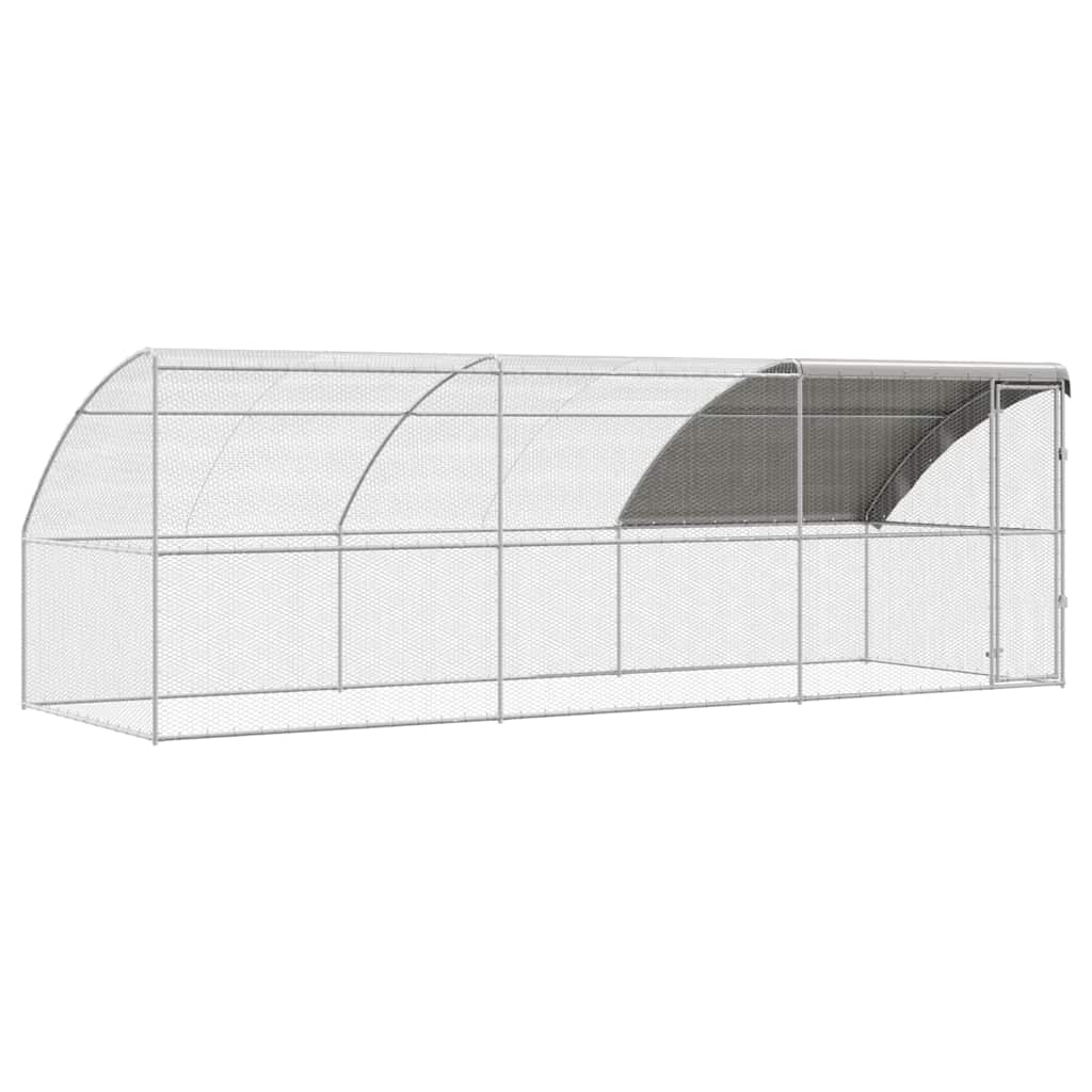 Hühnerkäfig 2 pcs Silber 400 x 200 x 200 cm Stahl und PE