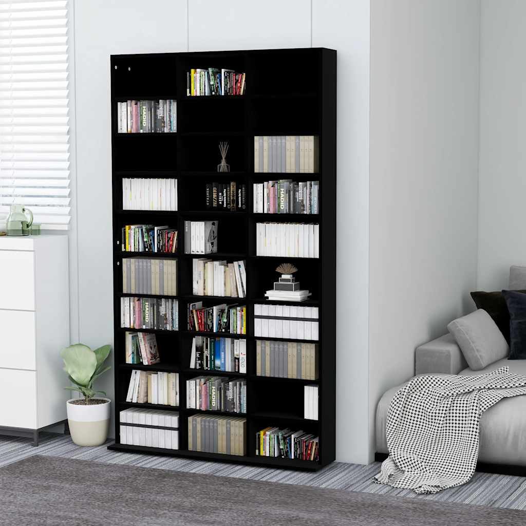 CD Regal Schwarz Eichen-Optik 101 x 23 x 177,5 cm Holzwerkstoff