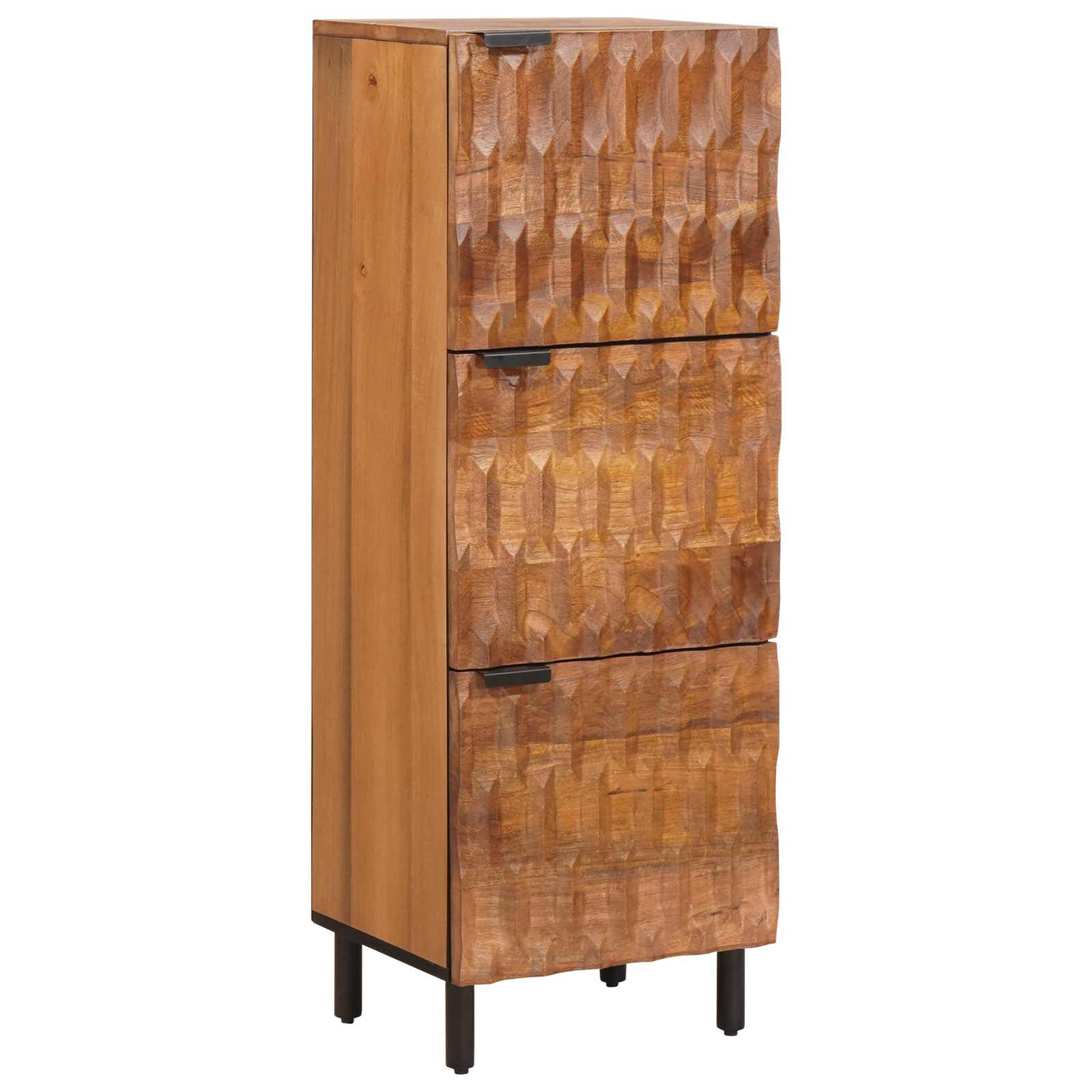 Highboard mit Tür Weiße gewaschene Oberfläche 40 x 33 x 110 cm