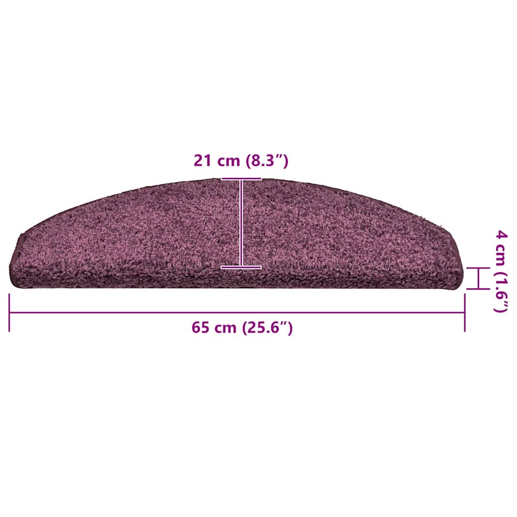 Stufenmatten 15 Stk. 56x17x3 cm Grau Halbrund