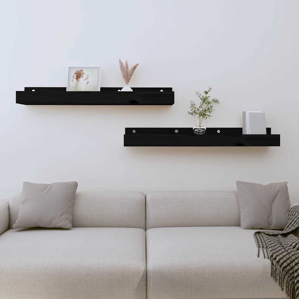 Wandregale 2 Stk. 50x12x9 cm Massivholz Kiefer