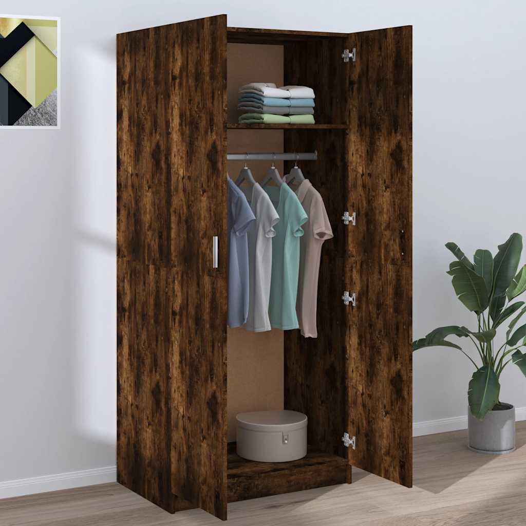 Kleiderschrank Weiß 80x52x180 cm Holzwerkstoff
