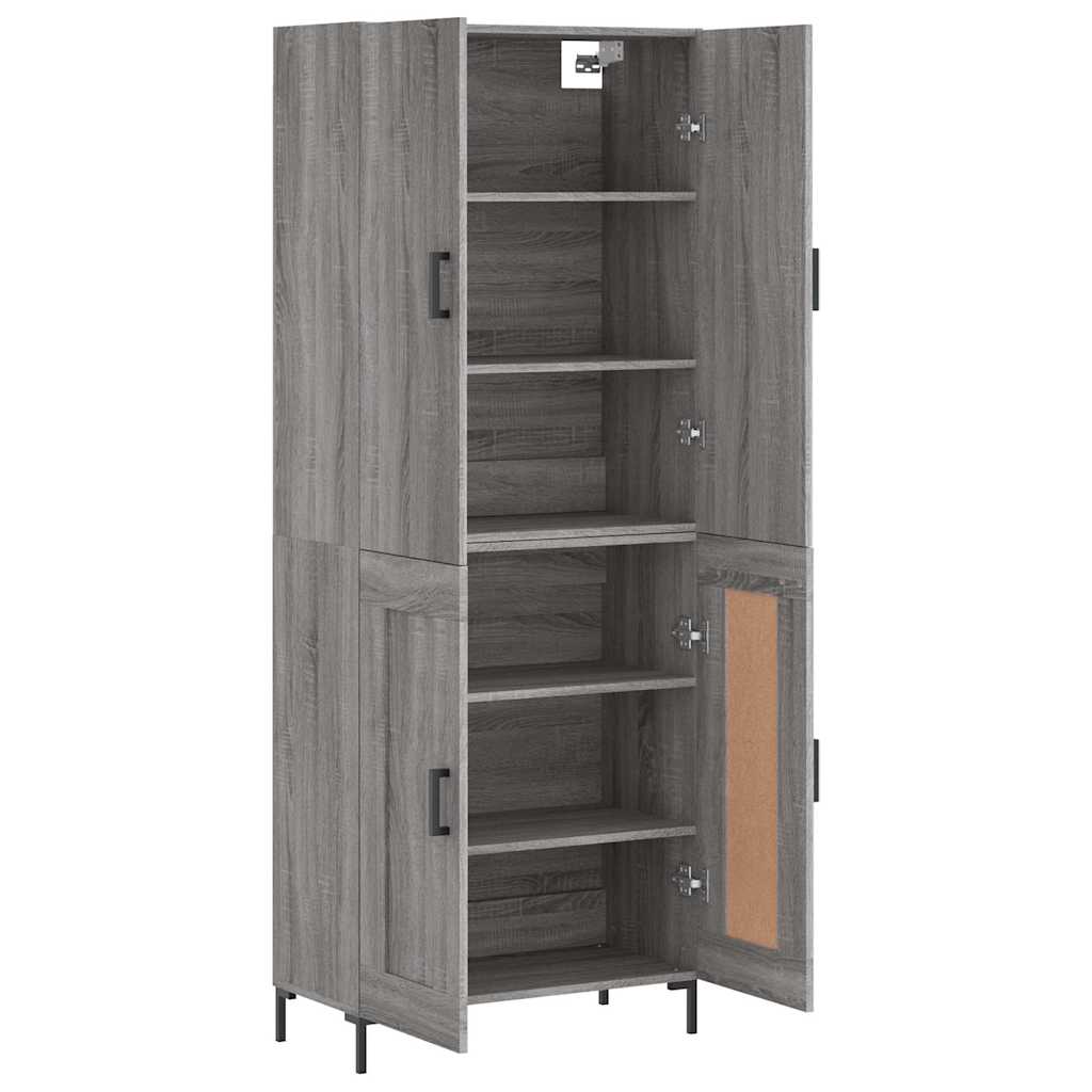 Highboard Betongrau 69,5x34x180 cm Holzwerkstoff