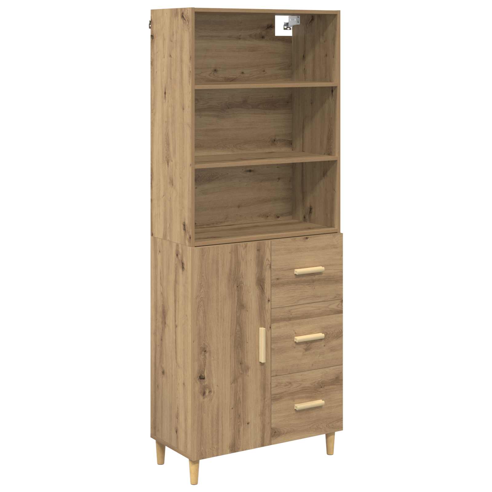 Highboard Altholz 69,5 x 32,5 x 180 cm Holzwerkstoff