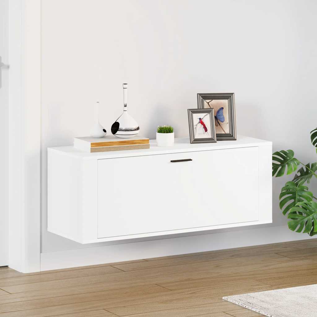 Wand-Schuhschrank Weiß 100x35x38 cm Holzwerkstoff
