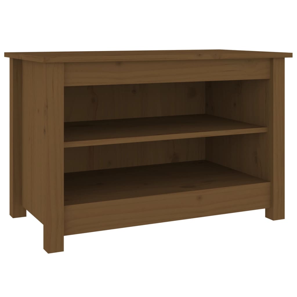 Schuhbank Weiß 70x38x45,5 cm Massivholz Kiefer