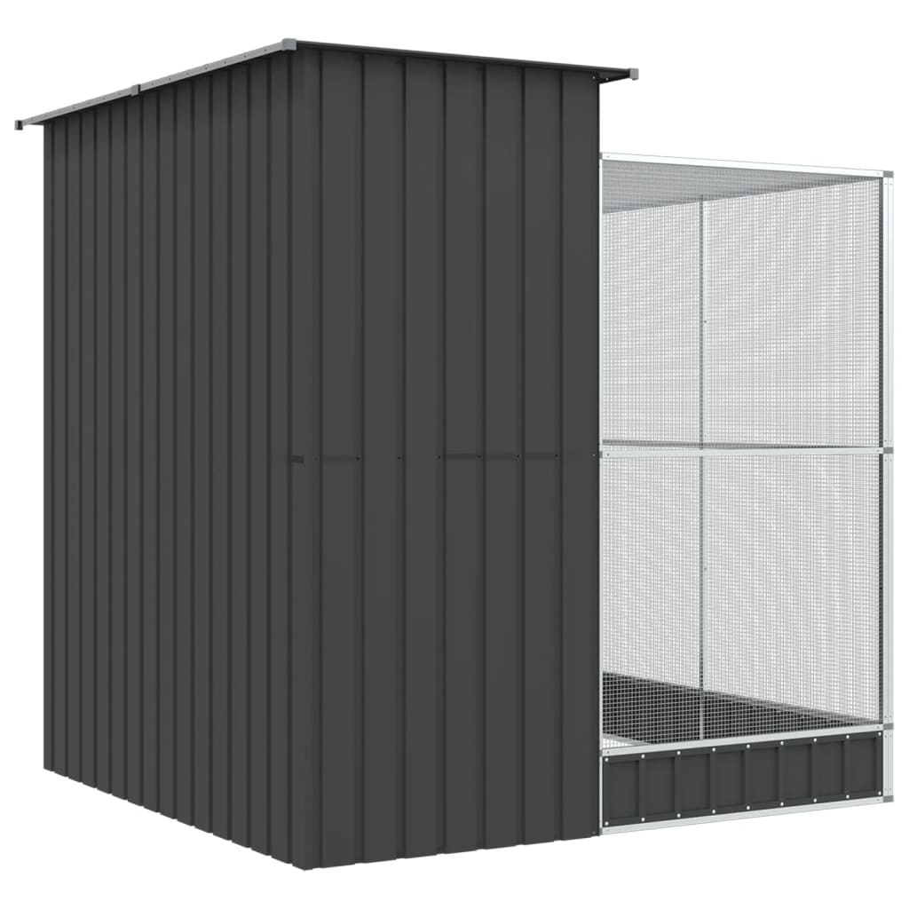 Voliere mit Erweiterung Silber 416 x 203 x 216 cm Stahl