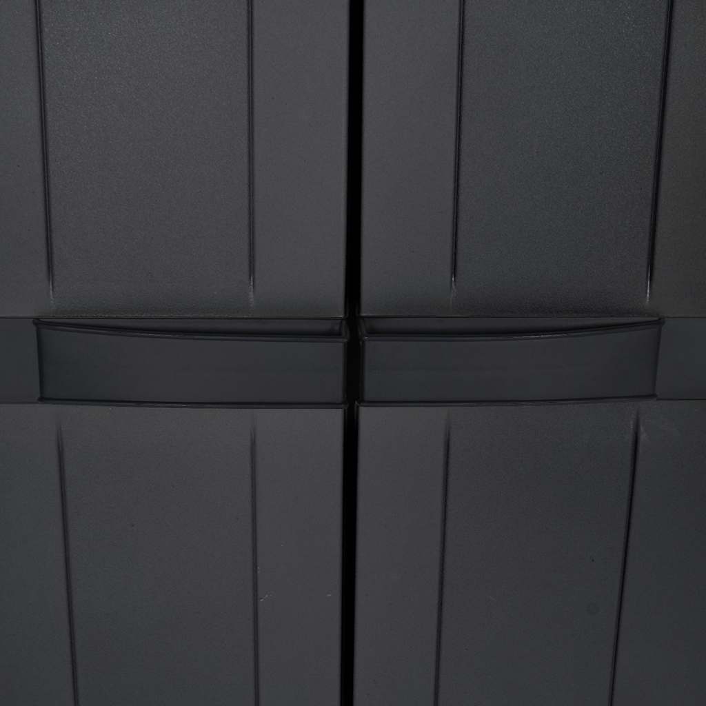 Gartenschrank Grau und Schwarz 65x37x85 cm PP