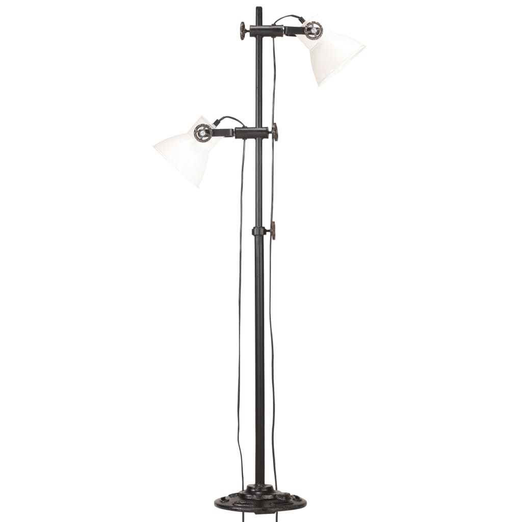 Stehlampe 2-flammig Silbern E27 Gusseisen