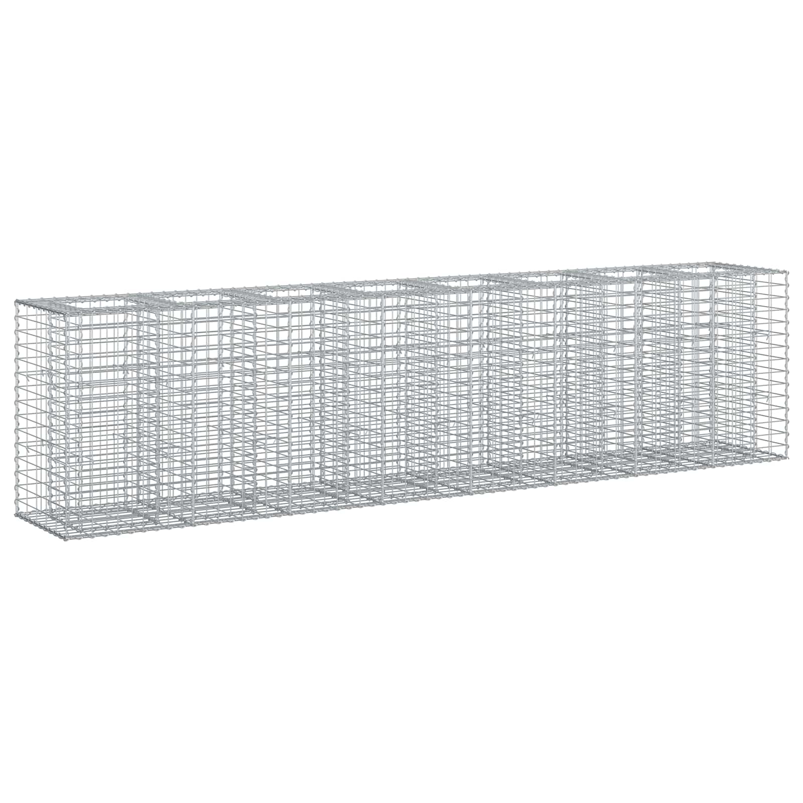 Gabionen Hochbeet 2 pcs Silber 260 x 60 x 55 cm