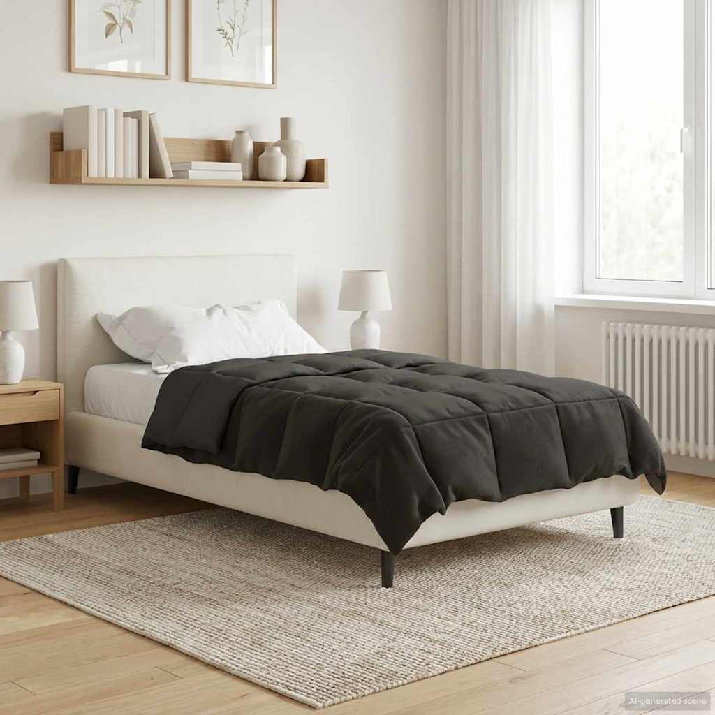 Sommerdecke Gesteppt Anthrazit 135 x 200 cm Mikrofaser