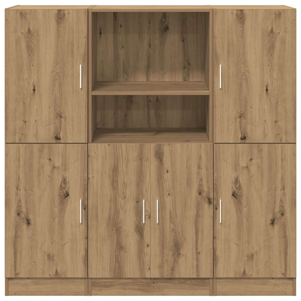 3-tlg. Küchenschrank-Set Weiß Holzwerkstoff