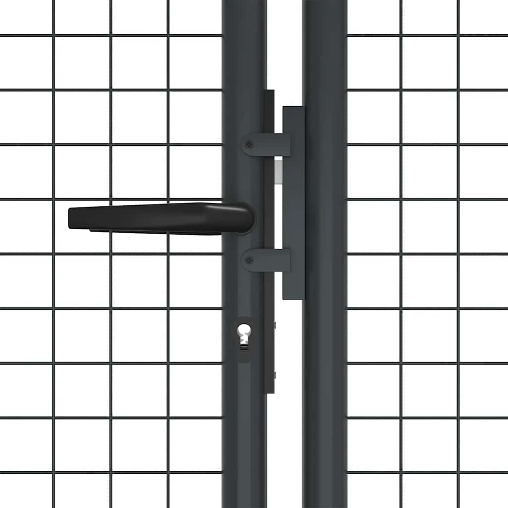 Maschen-Gartentor verzinkter Stahl 400 x 75 cm Grau