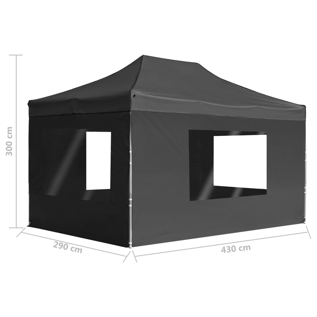 Profi-Partyzelt Faltbar mit Wänden Aluminium 3×3m Weiß