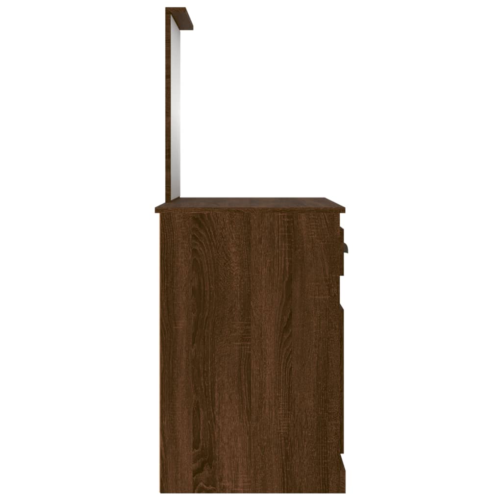 Schminktisch mit Spiegel Weiß 90x50x132,5 cm Holzwerkstoff