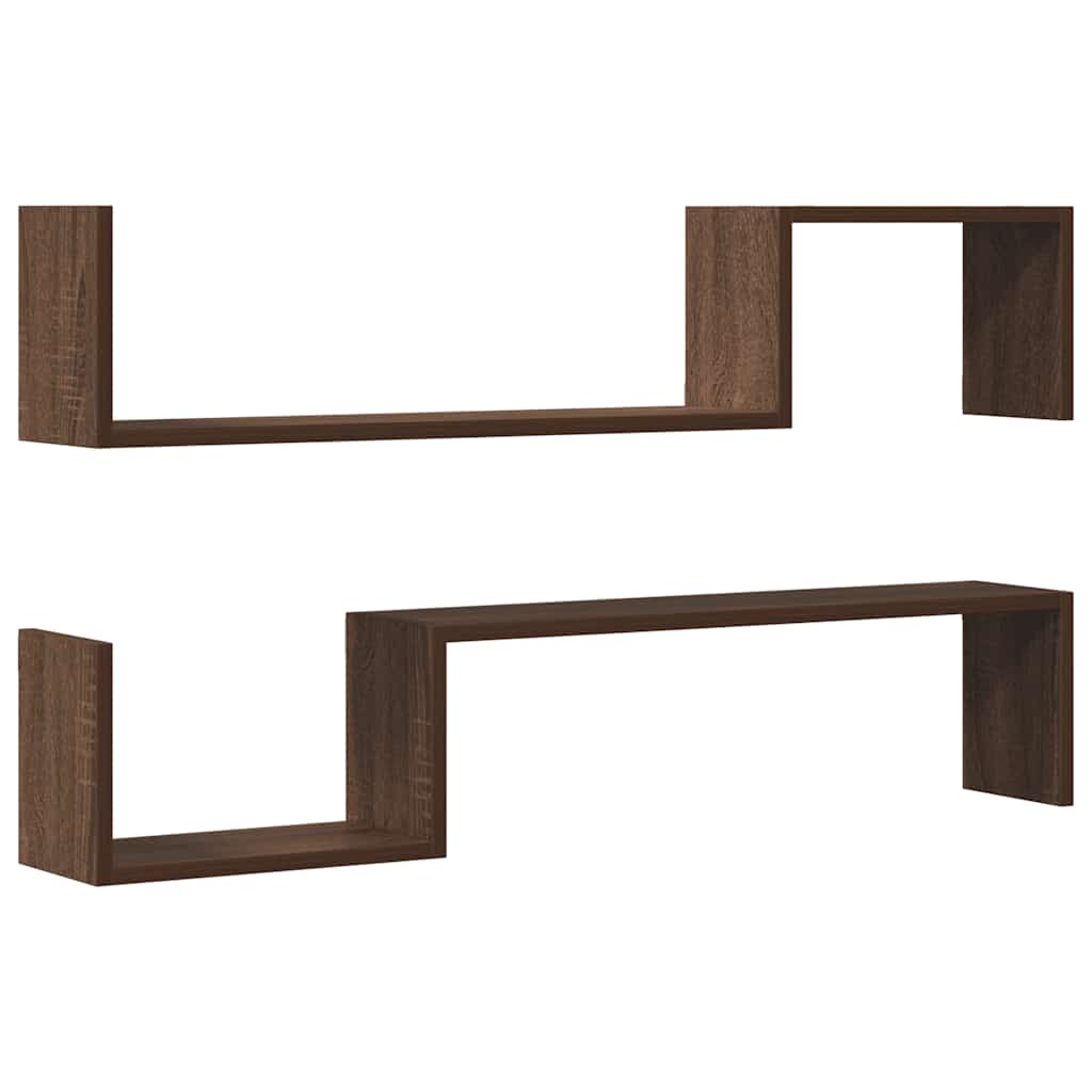 Wandregale 2 Stk. Weiß 100x15x20 cm Holzwerkstoff